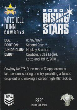2021 NRL Traders - Rising Stars #RS25 Mitchell Dunn Back